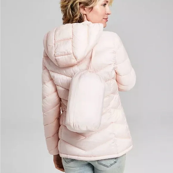 NWT CHARTER CLUB Women's Packable
Hooded Puffer Coat-Soft Pink - Picture 2 of 11